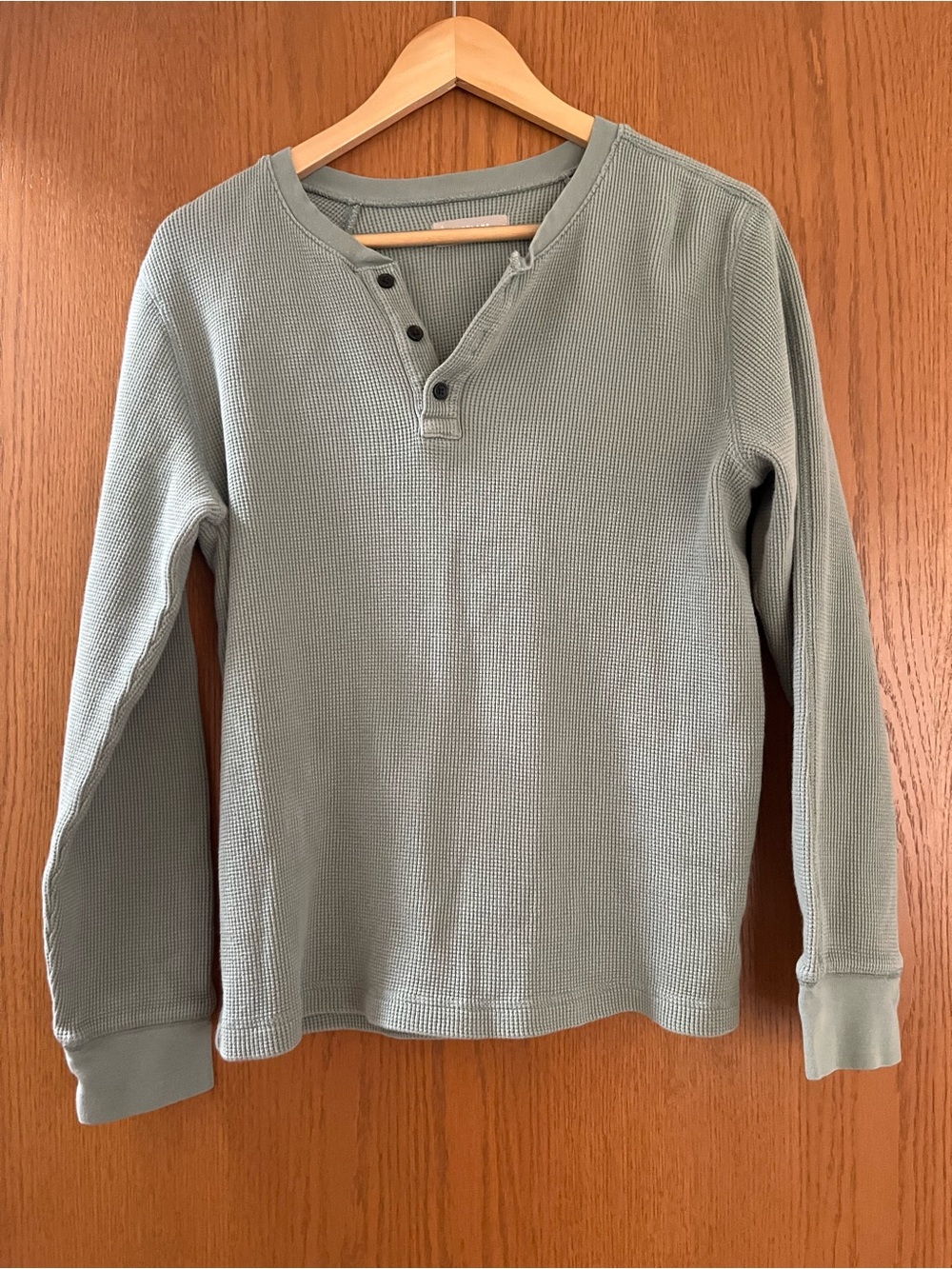Everlane Waffle-Knit Henley Sweatshirt